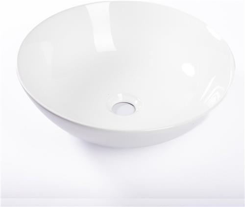 QeramiQ Dely Waskom - 38.5x38.5x14cm - keramiek - rond - glans wit