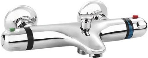 Go by Van Marcke Isiflow Thermostatische Bad Douche - mengkraan - waterbesparend - hartafstand 15cm - veiligheidsblokkering - keramische schijven - rozetten - S koppelingen