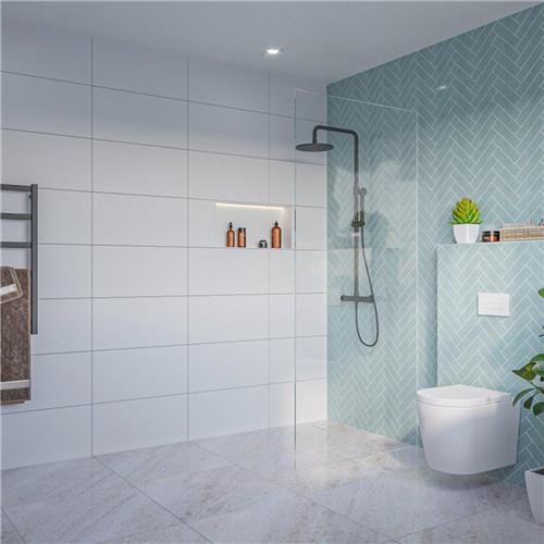 Fortifura Galeria Inloopdouche - helder glas - 90x200cm - 8mm - nano - blind inbouw profiel