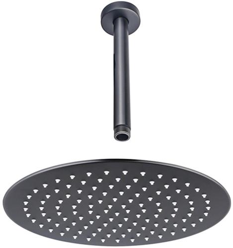 Fortifura Calvi Hoofddouche - 25cm - rond - plafondarm 20cm - Geborsteld Gunmetal PVD pvd