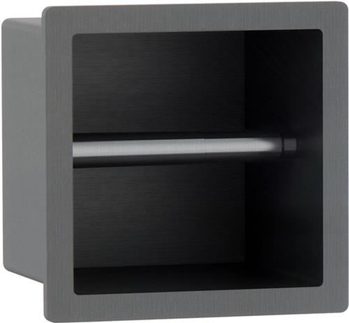 Fortifura Calvi Toiletrolhouder - inbouw - 17.3x17.3x15.3cm - Geborsteld Gunmetal PVD
