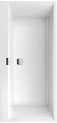 Villeroy & Boch Squaro Edge 12 kunststof bad quaryl rechthoekig 160x75x45cm incl. poten en afvoer /overloopcombinatie wit