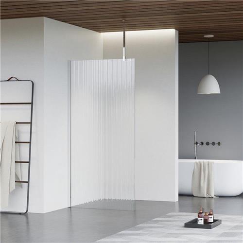 Fortifura Galeria inloopdouche - 120x200cm - ribbelglas - plafondarm - chroom