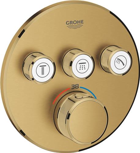 GROHE Grohtherm SmartControl inbouw douche- of badthermostaat - 3 knoppen - Brushed Cool Sunrise (mat goud) - 29121GN0