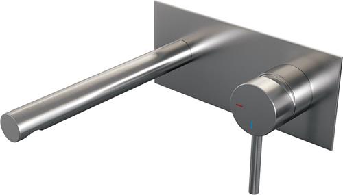 Brauer Chrome Edition inbouw wastafelkraan I-model met achterplaat - hendel 1 - chroom