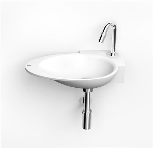 Clou First fonteinkom 38.8x24.6cm kraangat rechts Aluite Wit mat