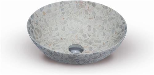 Looox Ceramic terrazzo waskom - 40x15cm - Beige