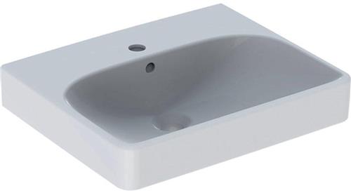 Geberit Smyle fontein 50cm 1 kraangat met overloop wit