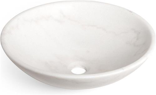 Saniclass Pesca Arino waskom - 42x42x14cm - Rond - Marmer - Wit