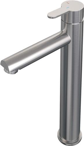 Brauer Brushed Edition wastafelkraan opbouw verhoogd met type HD4 greep ColdStart geborsteld rvs PVD