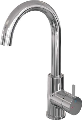 Brauer Chrome Edition Wastafelmengkraan opbouw - hoog - draaibaar - ronde uitloop - model b - chroom