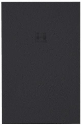 ZEZA Grade Douchebak - 120x90cm - antislip - antibacterieel - mineraalmarmer - rechthoek - mat zwart