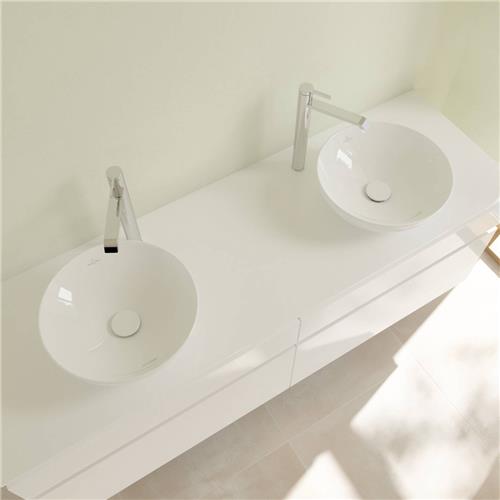 Villeroy & Boch Loop & friends opzetwastafel - 38cm - rond zonder overloop wit