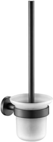 Plieger Vigo Wc Borstel  Toiletborstel Met Houder Glas  Wandhouder  10 jaar garantie  Mat Zwart