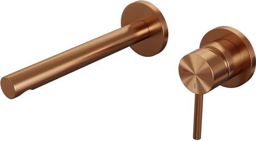 Brauer Copper Edition inbouw wastafelkraan I-model - hendel 1 - geborsteld koper PVD