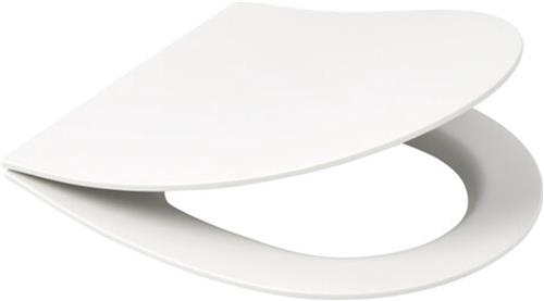 Plieger Nola/Kansas Slim Toiletbril - D-Vorm WC Bril - Duroplast - Mat Wit - Met Deksel - Softclose - RVS bevestiging