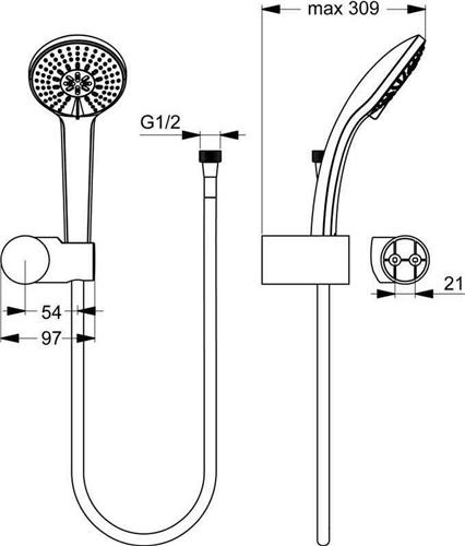 Ideal Standard Idealrain  Badgarnituur