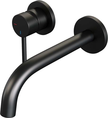 BRAUER Black Edition inbouw wastafelmengkraan, gebogen uitloop, rozetten A2 - mat zwart