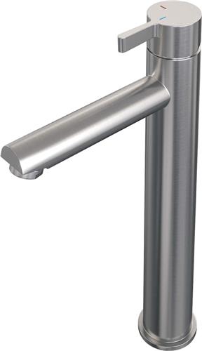 Brauer Brushed Edition wastafelkraan opbouw verhoogd met type HD1 greep ColdStart geborsteld nikkel PVD