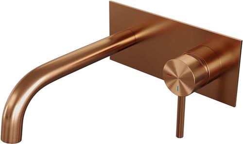 Brauer Copper Edition wastafelkraan inbouw ColdStart met inbouwdeel type B2 greep geborsteld koper PVD