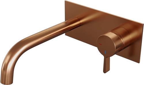 Brauer Copper Edition wastafelkraan inbouw ColdStart met inbouwdeel type B1 greep geborsteld koper PVD
