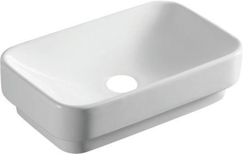 GO by Van Marcke Amon semiopbouwwastafel 49x30x13.5cm rechthoek porselein wit