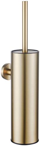 Fortifura Calvi toiletborstelhouder - gesloten model - wand - rond - Geborsteld Messing PVD (Goud)