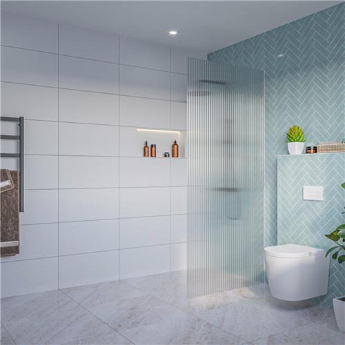 Fortifura Galeria Inloopdouche - ribbel glas - 90x200cm - 8mm - nano - blind inbouw profiel