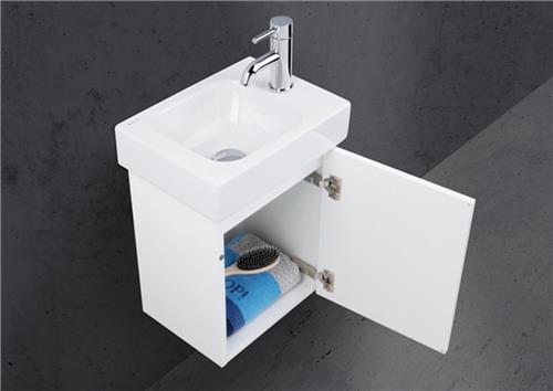 Geberit Icon fontein 38x28x13.5cm 1 wasbak 1 kraangat Rechts zonder overloopgat Keramiek Wit glans