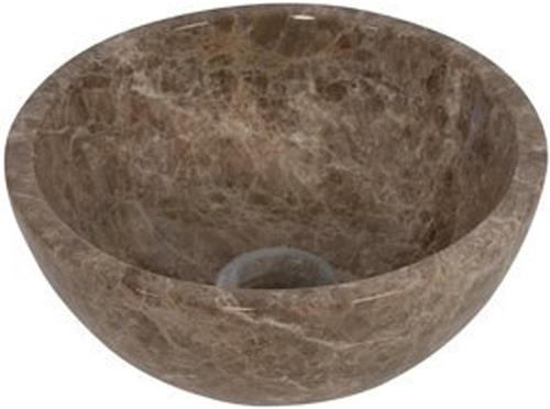 Plieger Mini Round waskom - 26x26x12cm - marmer bruin