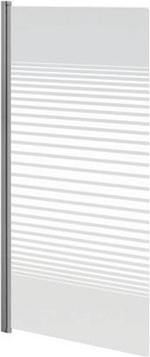 GO by Van Marcke Ammos badwand 750x1300mm 1delig 4mm omkeerbaar decor veiligheidsglas profielen geanodiseerd aluminium