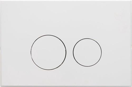 QeramiQ Dely Swirl Toiletset - 36.3x51.7cm - Geberit UP320 Burda inbouwreservoir - slim zitting - mat witte metalen bedieningsplaat - ronde knoppen - wit glans