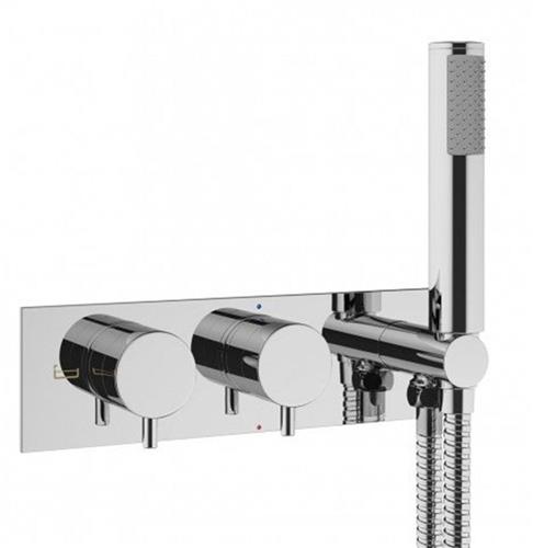 Crosswater MPRO inbouwdouchekraan 27.5x12cm thermostatisch met handdoucheset chroom