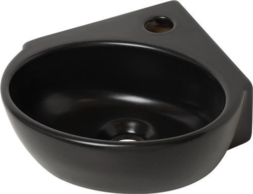 Plieger Corner hoekfontein - 1 kraangat - zonder overloop - mat zwart - 29.5x31.5x9.5cm - keramiek