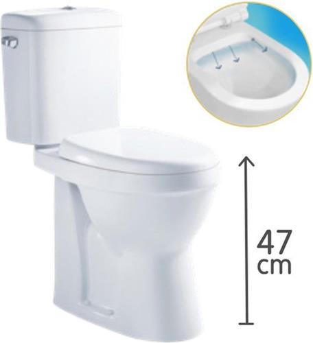 GO by Van Marcke XJoy Staand Toilet - spoelrandloos - verhoogd - AO - wc zitting soft close - porselein wit