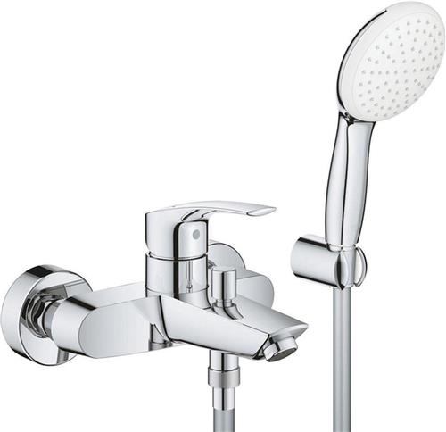GROHE Eurosmart Badmengkraan - eengreeps - met doucheset - met omstel - chroom
