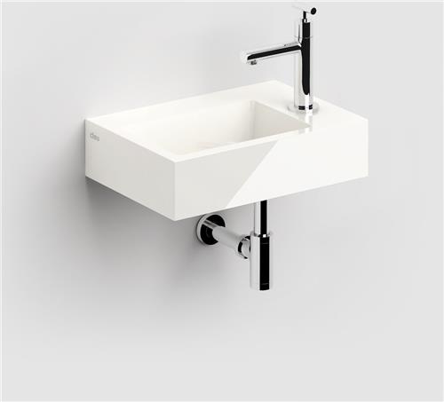 Clou Flush 2 fontein 36x9x24.5cm voorbewerkt kraangat mineraalsteen Wit