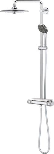 GROHE Vitalio Joy 260 Regendouche - Ø 26 cm - Waterbesparend - Inclusief thermostaatkraan en planchet - Met CoolTouch technologie - Chroom