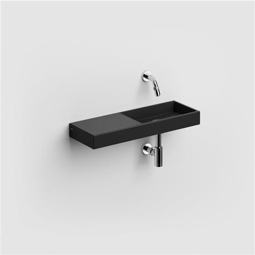 Clou Mini Wash Me fontein 56x19cm zonder kraangat links Keramiek Zwart mat