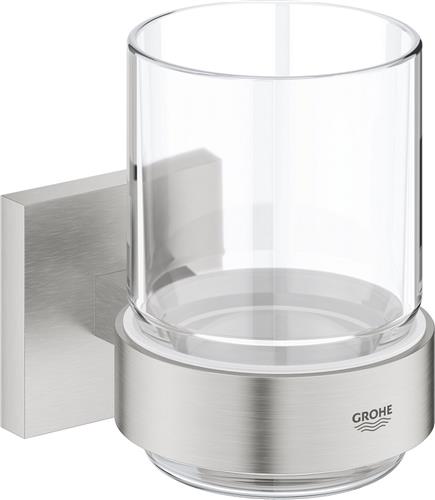 GROHE Start Cube Glas met houder - supersteel (RVS look) 41097DC0