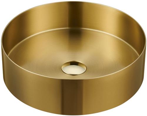 Saniclass ONE Waskom - 36x36x11cm - RVS - Geborsteld messing (goud)