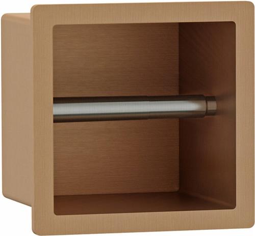 Fortifura Calvi Toiletrolhouder - inbouw - 17.3x17.3x15.3cm - Geborsteld koper PVD (Koper)