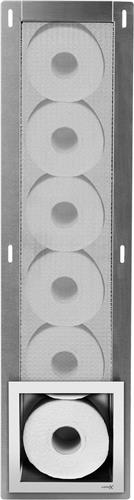 Looox Closed Inbouw Reserverolhouder 17.3x74x14cm - 6 rollen - Mat wit