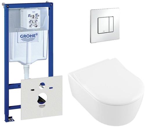 Villeroy & Boch Avento Closet inclusief inbouwreservoir en bedieningsplaat verticaal/horizontaal wit