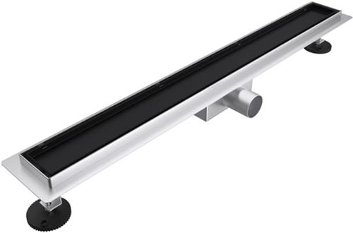 Fortifura Galeria douchegoot 160cm - tegelrooster - vloerflens - mat zwart