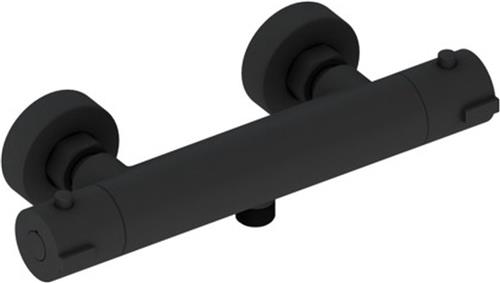 FortiFura Calvi thermostatische douchekraan - Opbouw - Mat zwart