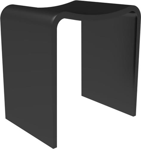ZEZA Solid Badkamerkrukje - 40x30x43cm - solid surface - mat zwart