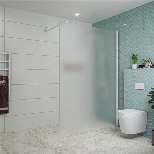 Fortifura Galeria inloopdouche - 140x200cm - mat glas - wandarm - mat wit