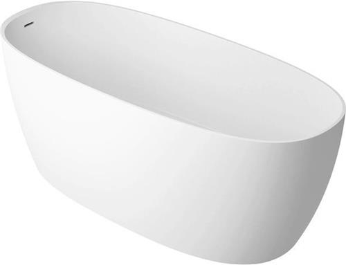 Plieger Ceno vrijstaand bad mineraalsteen met geïntegreerde overloop 160x70x61 cm mat wit