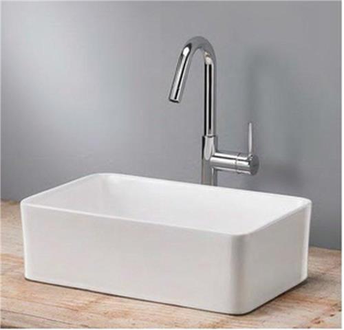 Royal plaza Legato waskom 38x24x12cm rechthoek keramiek zonder overloop wit